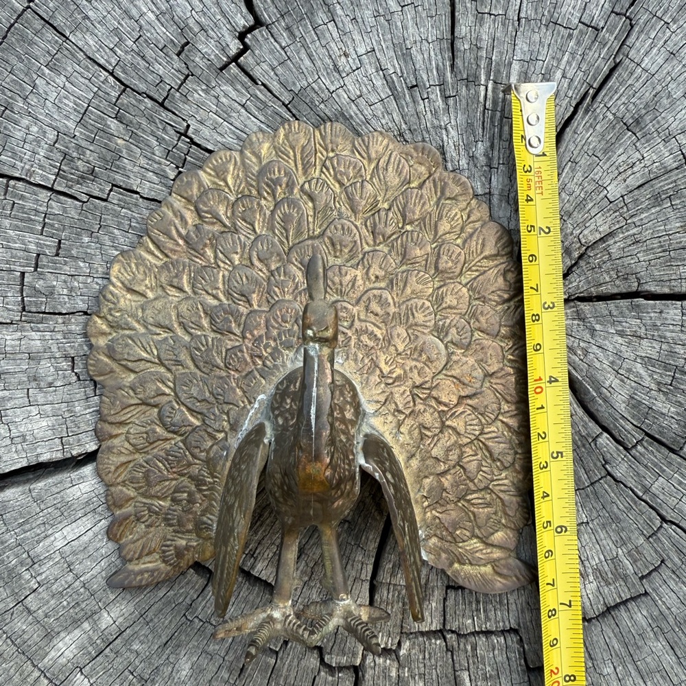 Brass Peacock Sculpture - Picture 6 of 6